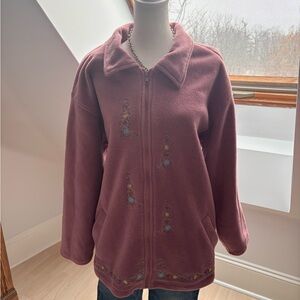 Vintage Cottage Cove Late 90’s Mauve Fleece Zip Jacket 💐